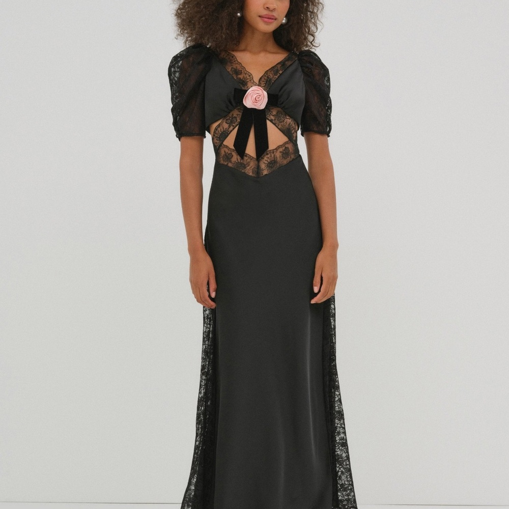 For Love & Lemons Corinne Maxi Dress Size MM / Black